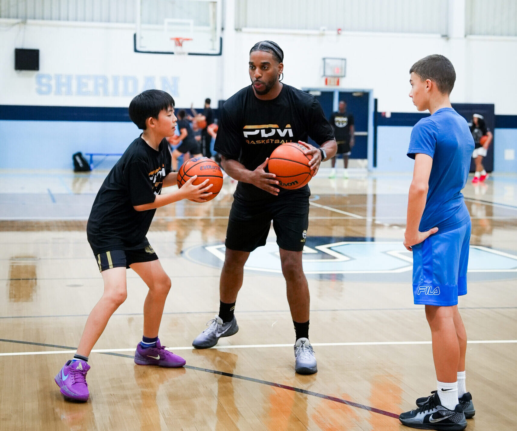 Basketball camp action