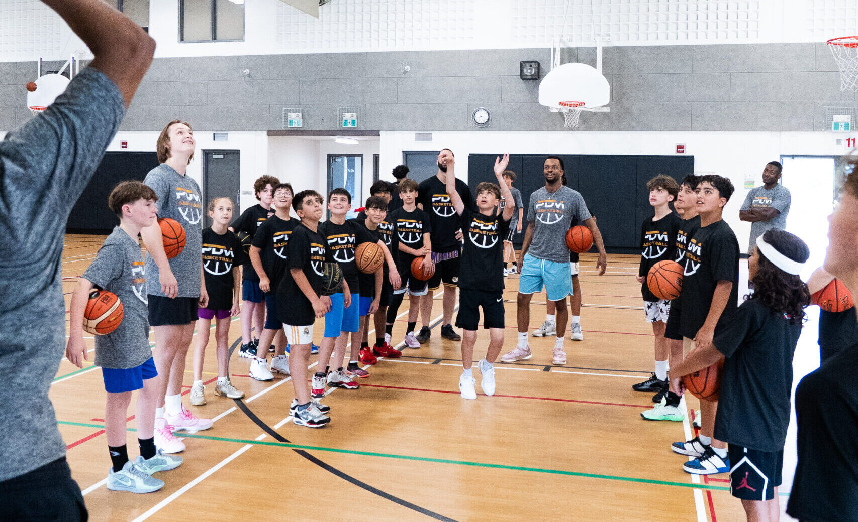 Basketball camp action